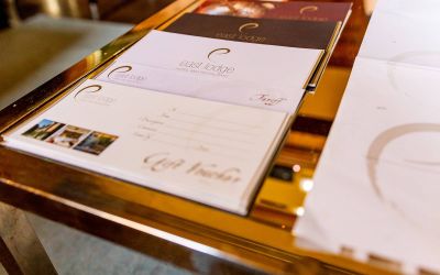 Eastlodge branding, design and print hotel literature